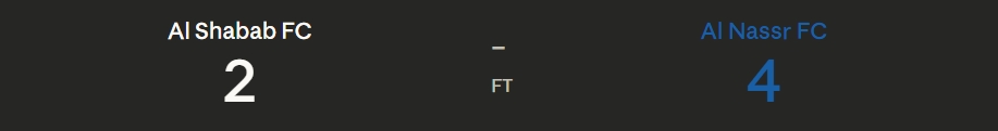 Al Shabab FC vs Al Nassr standings